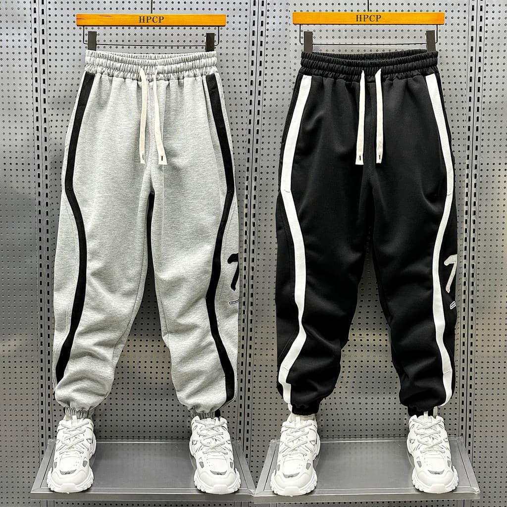 HPCP Heavy Autumn Cinza Sweatpants Homens Street Wear Solto Reto Harem Calças Esportivas Calças Casuais Calças Compridas