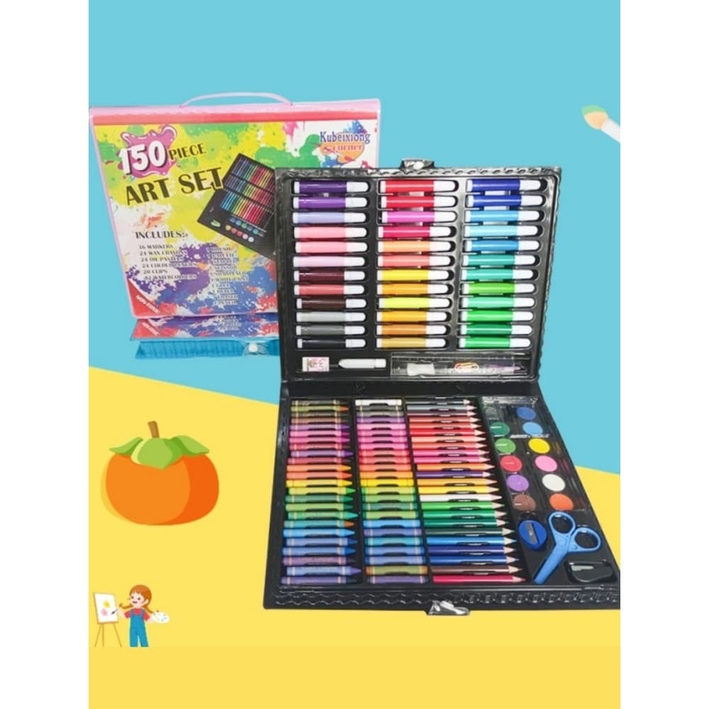 Conjunto de pincéis de 150 peças 208 caneta aquarela para colorir caneta de pintura 180 caixa de madeira ferramenta de d