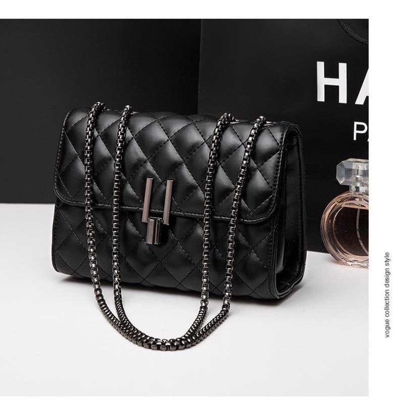 Bolsa transversal feminina com corrente escura “Y”754524