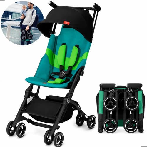 Carrinho Passeio Bebê Infantil Laguna Blue Gb Pockit+ All-terrain Azul turquesa Preto