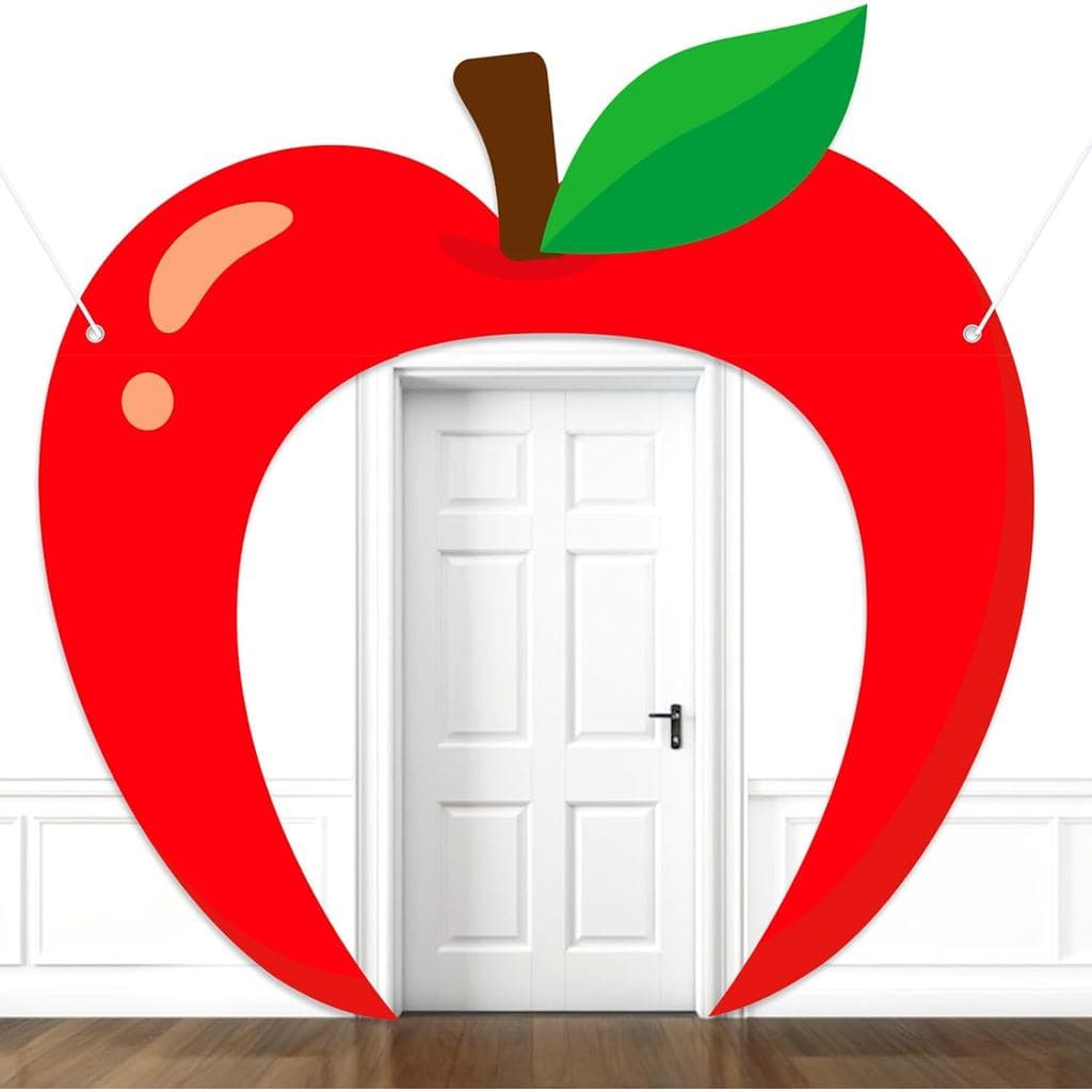 Faixa de Festa Maçã Vermelha, Decoração de Festa com Tema de Maçã, Capa de Porta com Tema de Frutas, Decorações de Chá d
