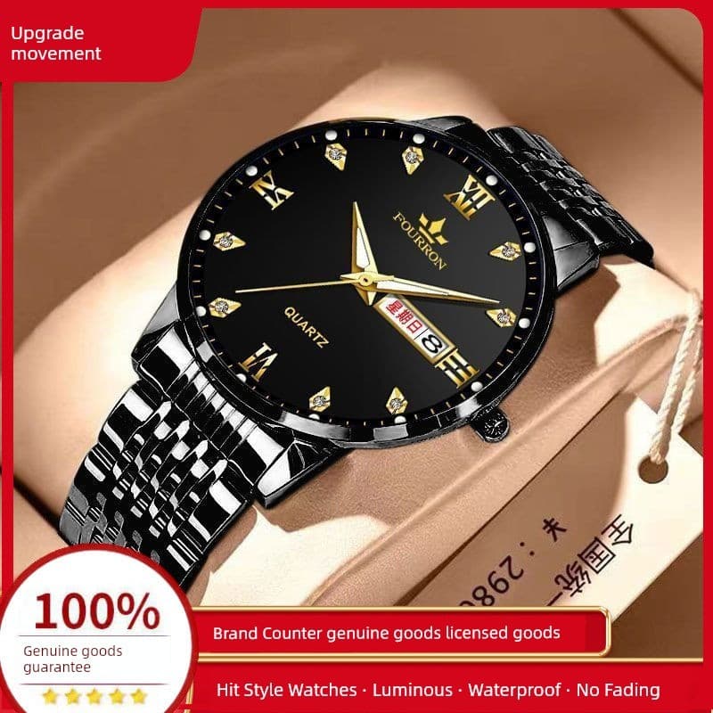 relogio masculino Relógio mecânico automático suíço moda luminosa aço inoxidável relógio masculino duplo calendário oco