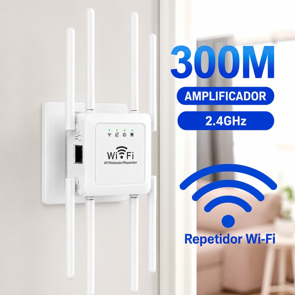 Roteador Repetidor WiFi Dual Band 1200Mbps AP Router Repeater 8 Antenas