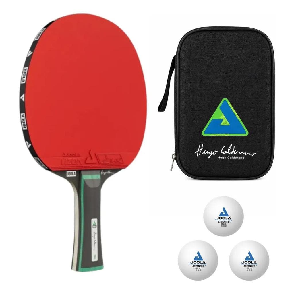 1x Raquete Joola Hugo Calderano Profissional Aprovado ITTF + 3 Bolas Tênis Mesa + Raqueteira