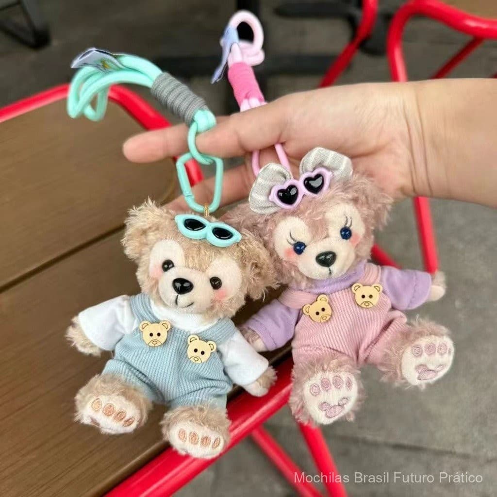 Acessórios de Pendente de Bolsa Duffy Bear Brinquedo de Pelúcia Shirley Rose Chaveiro de Carro Presente para Meninas 8VY