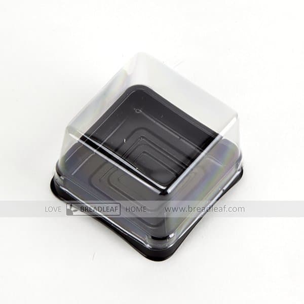 50g mooncake caixa de embalagem mooncake preto plástico inferior tampa transparente ovo gema pastelaria caixa 50 pçs