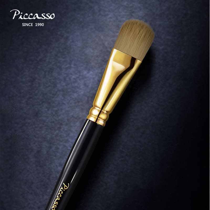 Coreia picassoFB13 Pincel de base de fibra feito pelo homem Bico banhado a ouro 24k Ajuste firme Aplicação multicamadas