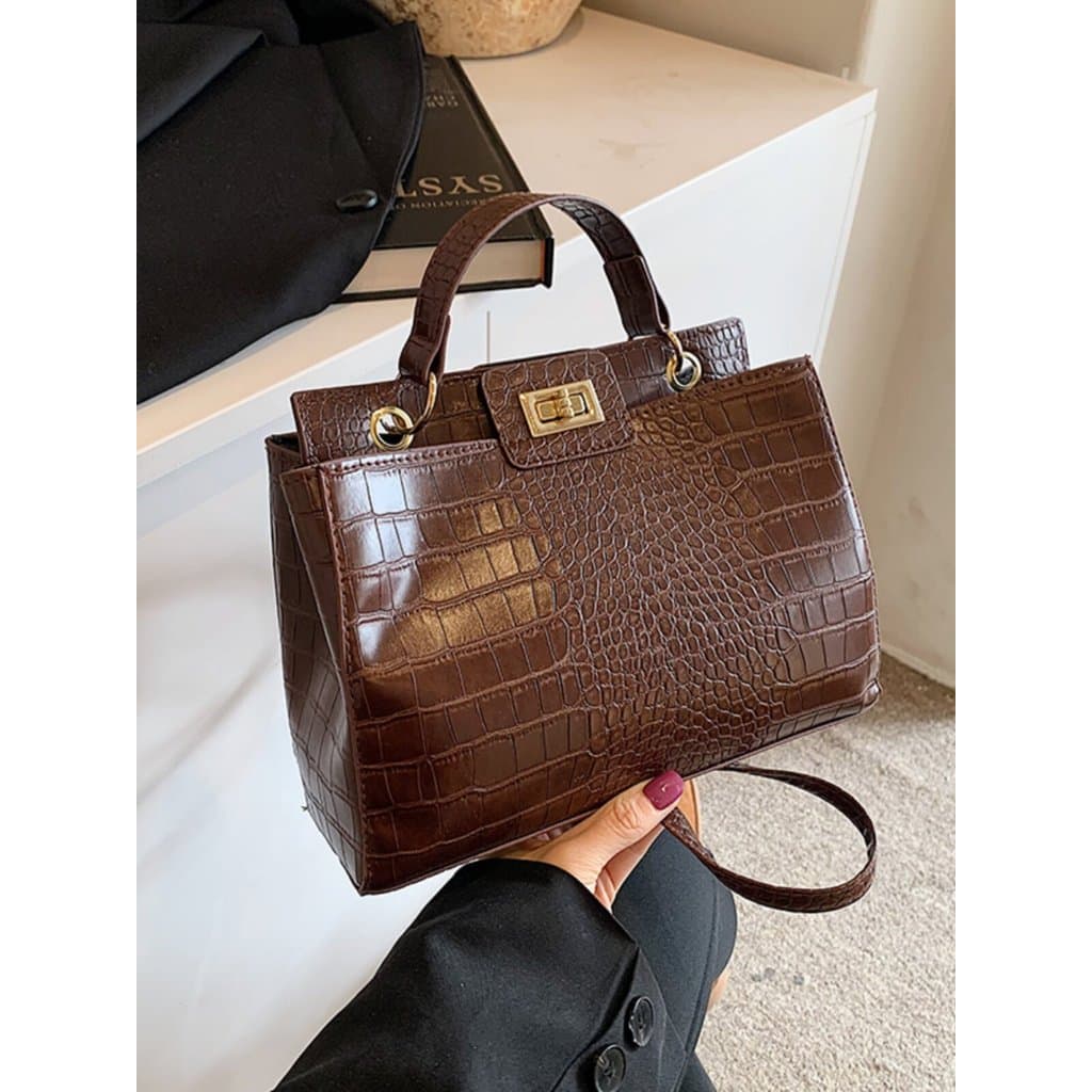 bolsa transversal feminino Bolsa 2025 novo estilo moda padrão de crocodilo bolsa feminina Casual All-Match saco do mensa