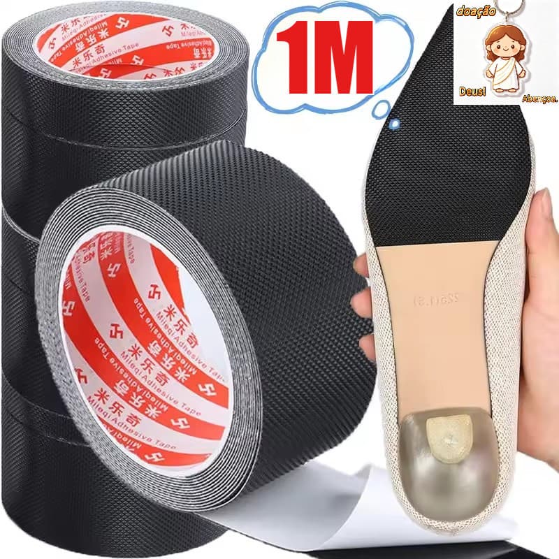 Adesivo Antiderrapante Com Sola De 1 M/Rolo-Fita Silenciosa Autoadesiva-Remendo Inferior E Resistente Ao Desgaste Para C