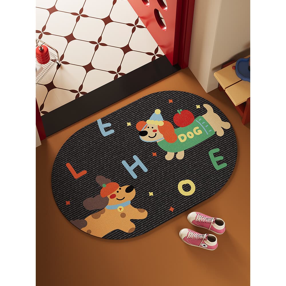 Tapete antiderrapante para banheiro, desenho animado, lama de diatomáceas, tapete para porta de banheiro, absorvente par