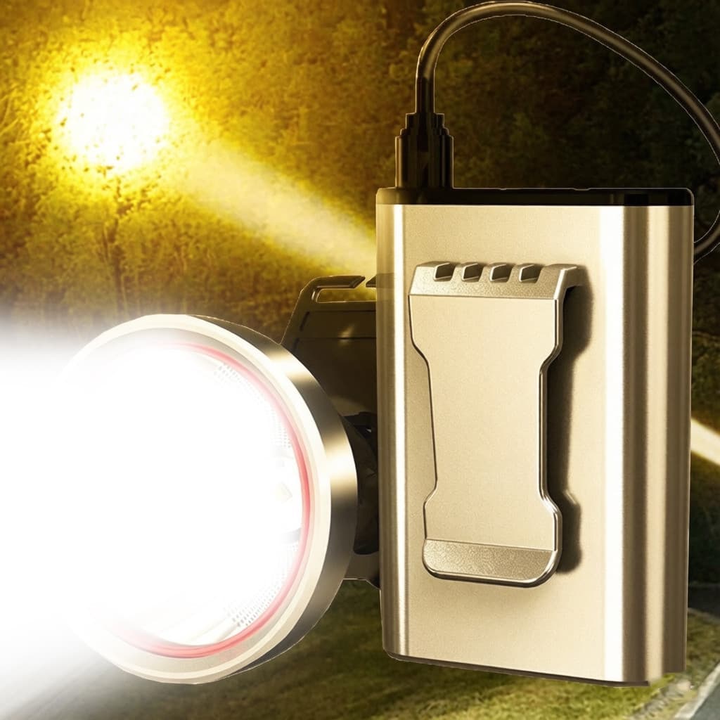 Alta Potência Longa Vida Pesca LED Farol Luz De Mineração Super Brilhante Recarregável Anti-Reflexo Noite Lâmpada De