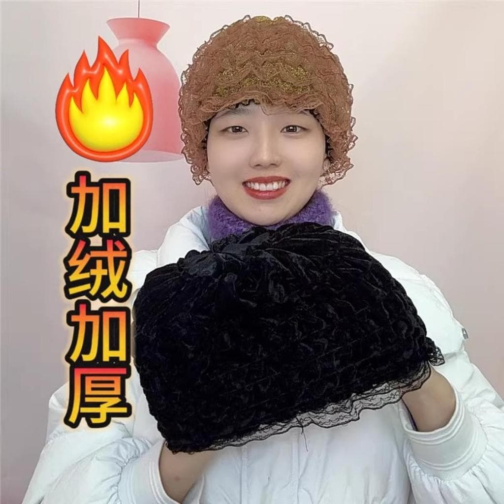 Outono novo estilo escovado engrossado capa de cabelo branco renda moda estilo ocidental Anti-poeira peruca feminina que