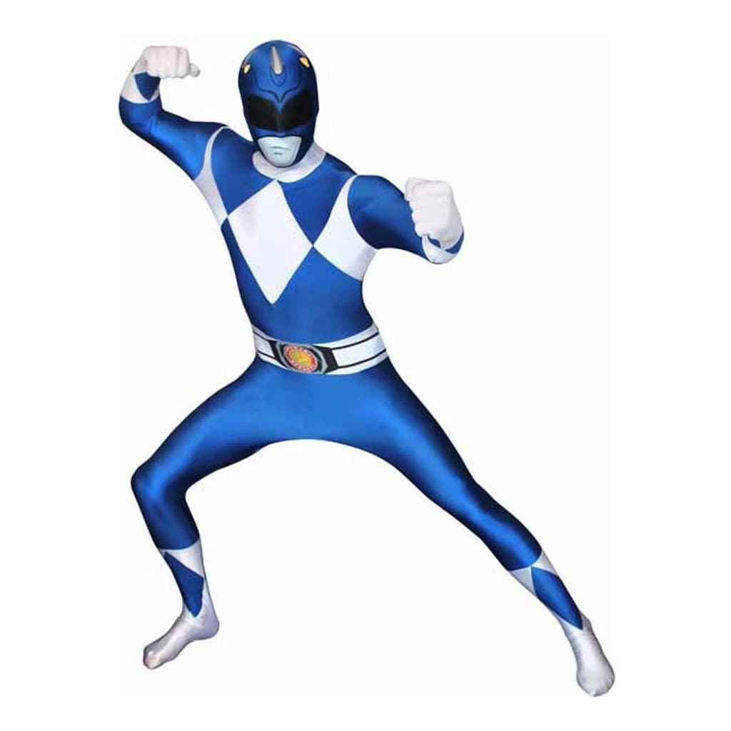Máscara de Fantasia Power Rangers Azul para Adultos Cosplay OR7W KWDP