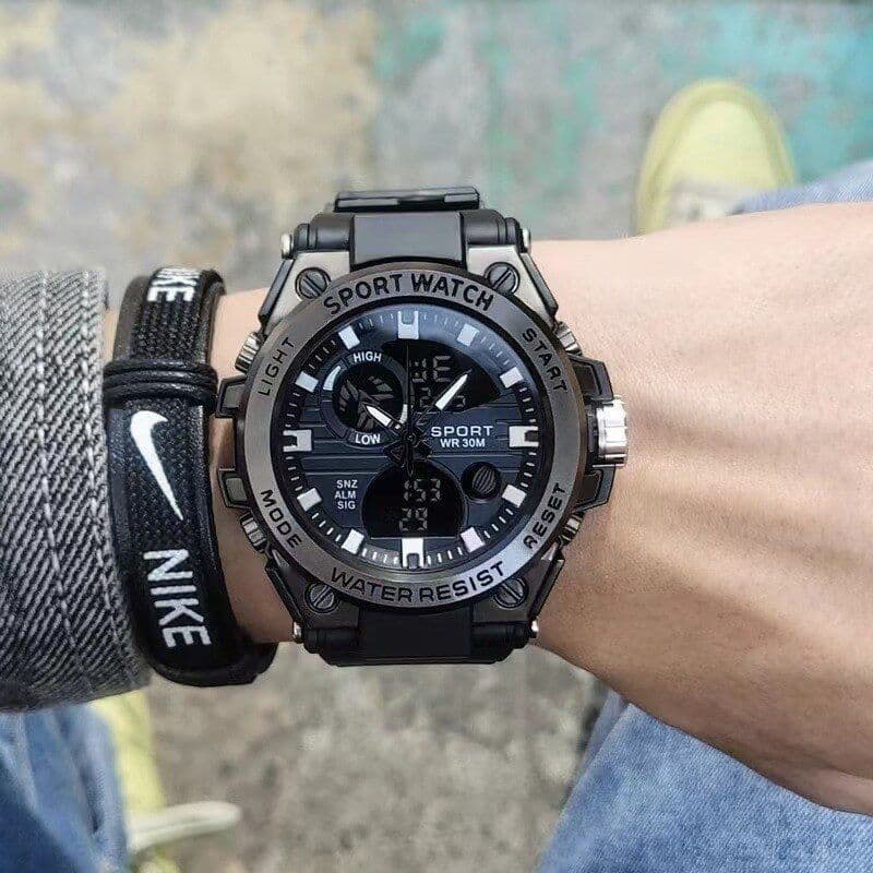 Comércio exterior venda quente na moda único Multi-função relógio masculino estudante Display duplo à prova dwaterproof