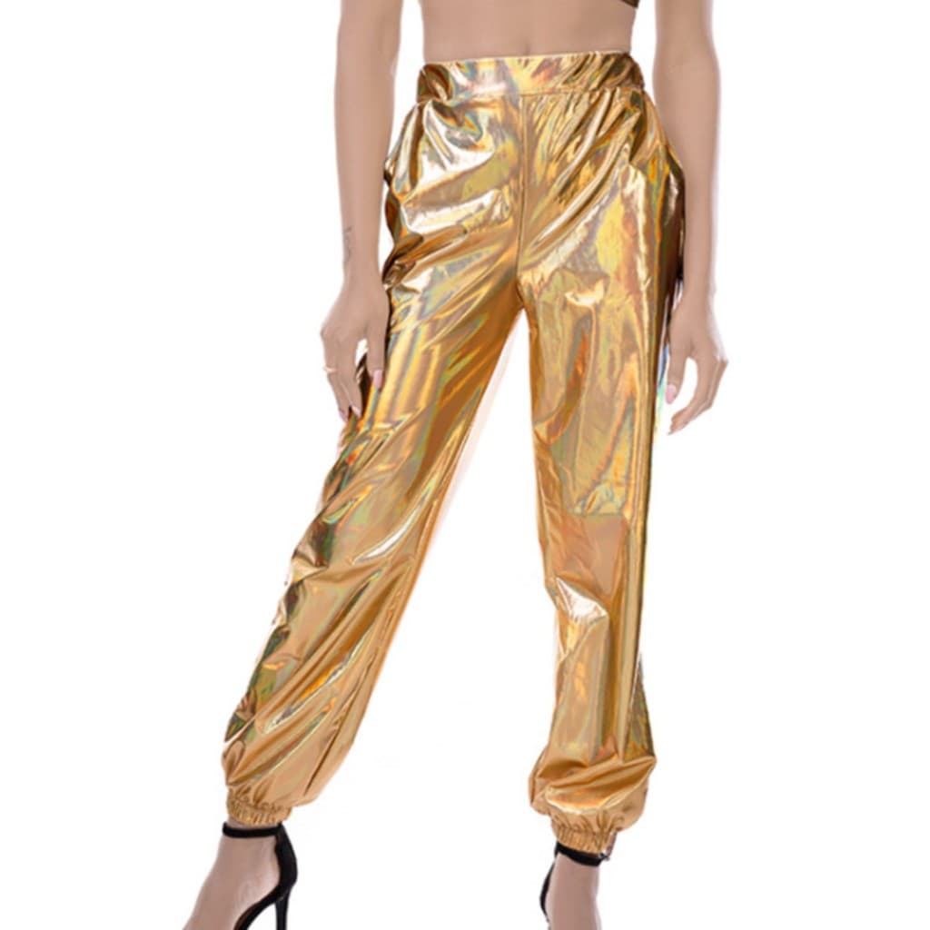 leggings Brilhantes A laser Femininas Calças Casuais