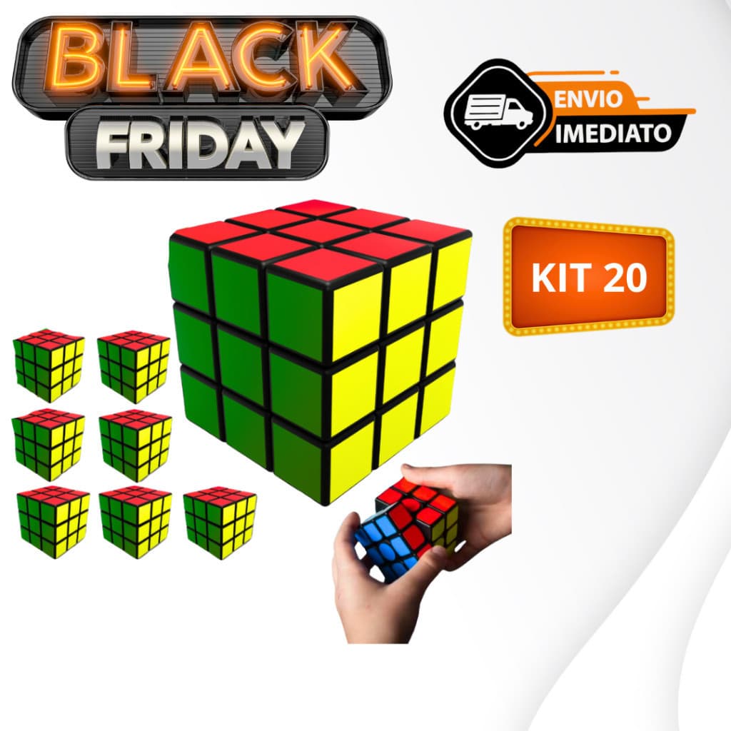 Kit 20 Cubo Mágico 5x5cm Brinquedo Interativo Crianças Adolescentes Adulto Antiestresse e Memória