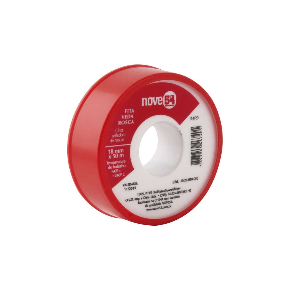Fita Veda Rosca 18mm x 50mt PTFE - NOVE54