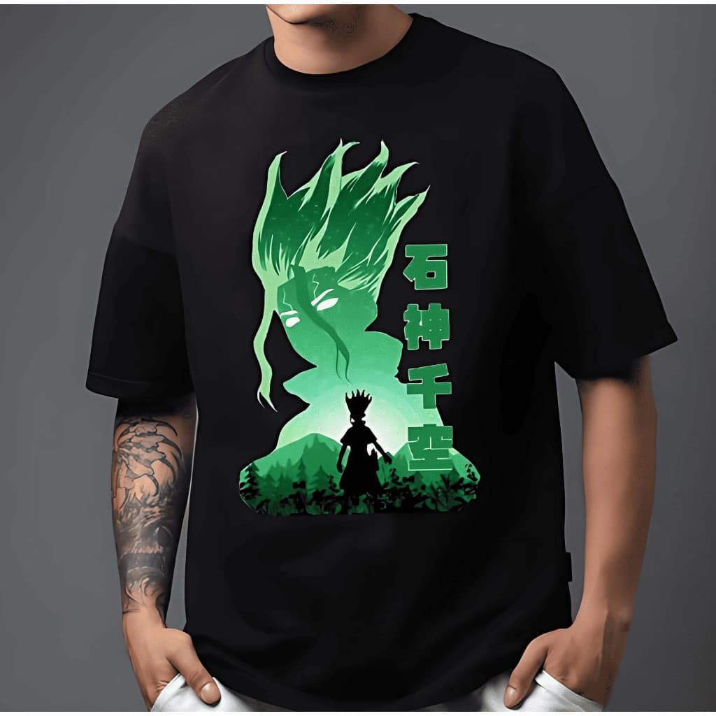 Camiseta Unissex 100% Algodão Estilo Anime Científico – Camisa Blusa Dr Stone