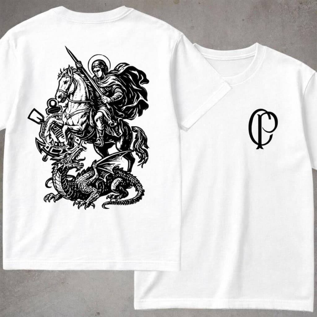 Camiseta são jorge Camisa 100% Algodão Corinthians Timão Futebol