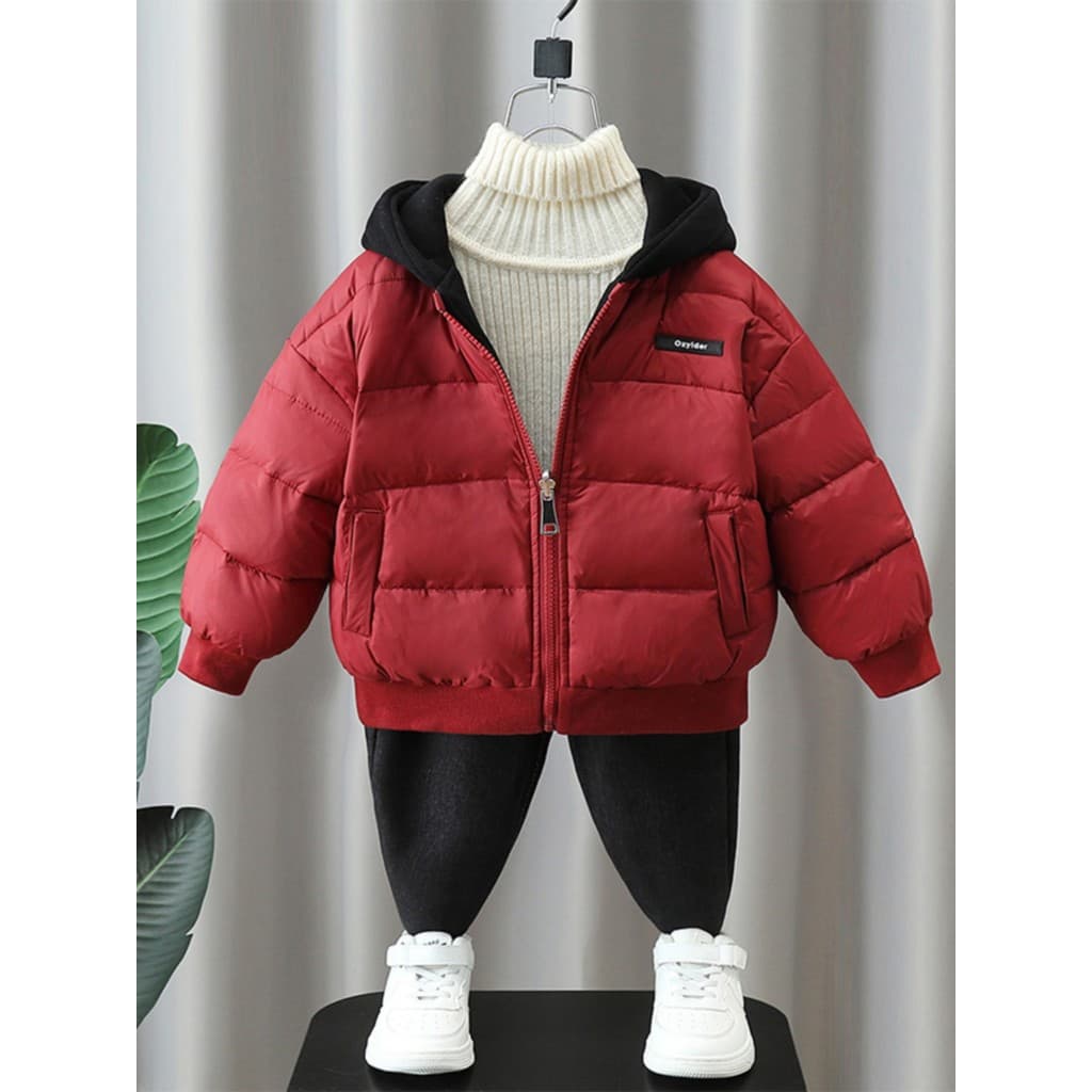 Ultraman roupas meninos para baixo jaqueta roupas de inverno dois lados usar 4 anos de idade crianças roupas de algodão