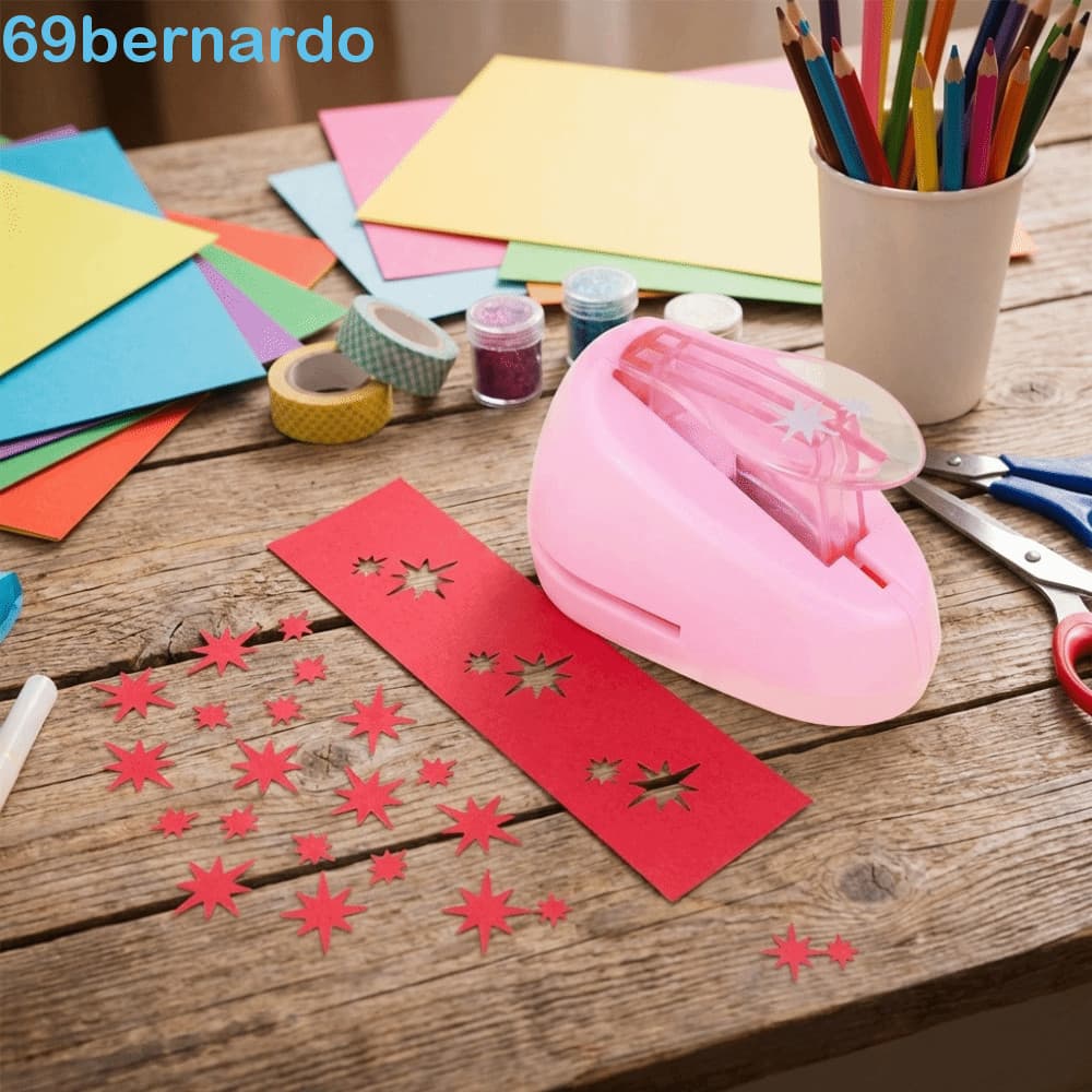 Perfurador BERNARDO | Carimbo De Gravação De Estrela Dupla De Conta Manual , DIY De Álbum De Recortes De Tamanho Médio A