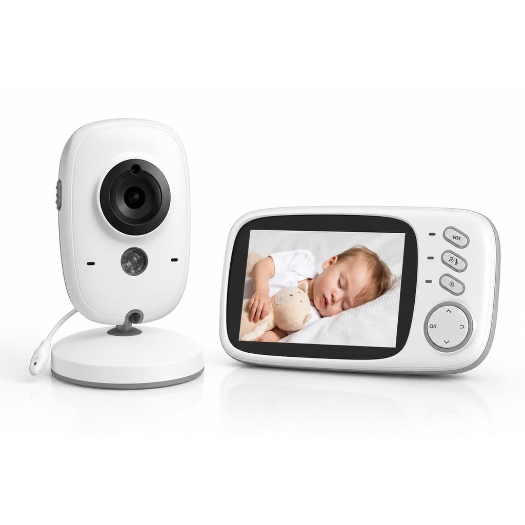 Babá Eletrônica com Monitor Visão Noturna Áudio Bidirecional Sensor de Temperatura Monitor Infantil Digital