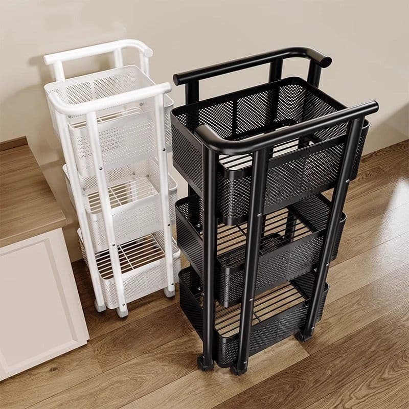 Cozinha multifuncional carrinho Rack de chão Multi-camada vegetal frutas vegetais cesta armazenamento lanche prateleira