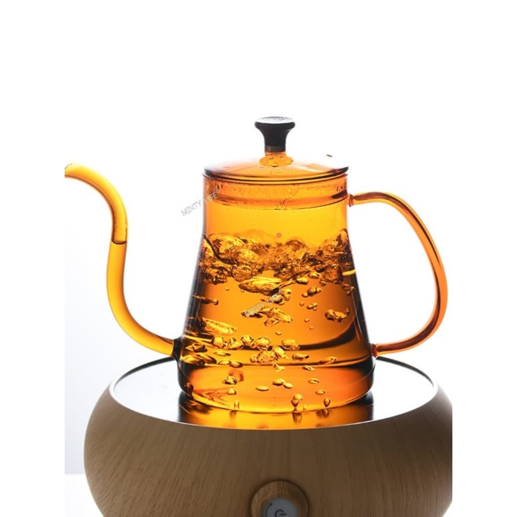Cafeteira artesanal de vidro resistente ao calor, feita à mão, boca fina, eletrodomésticos longos @
