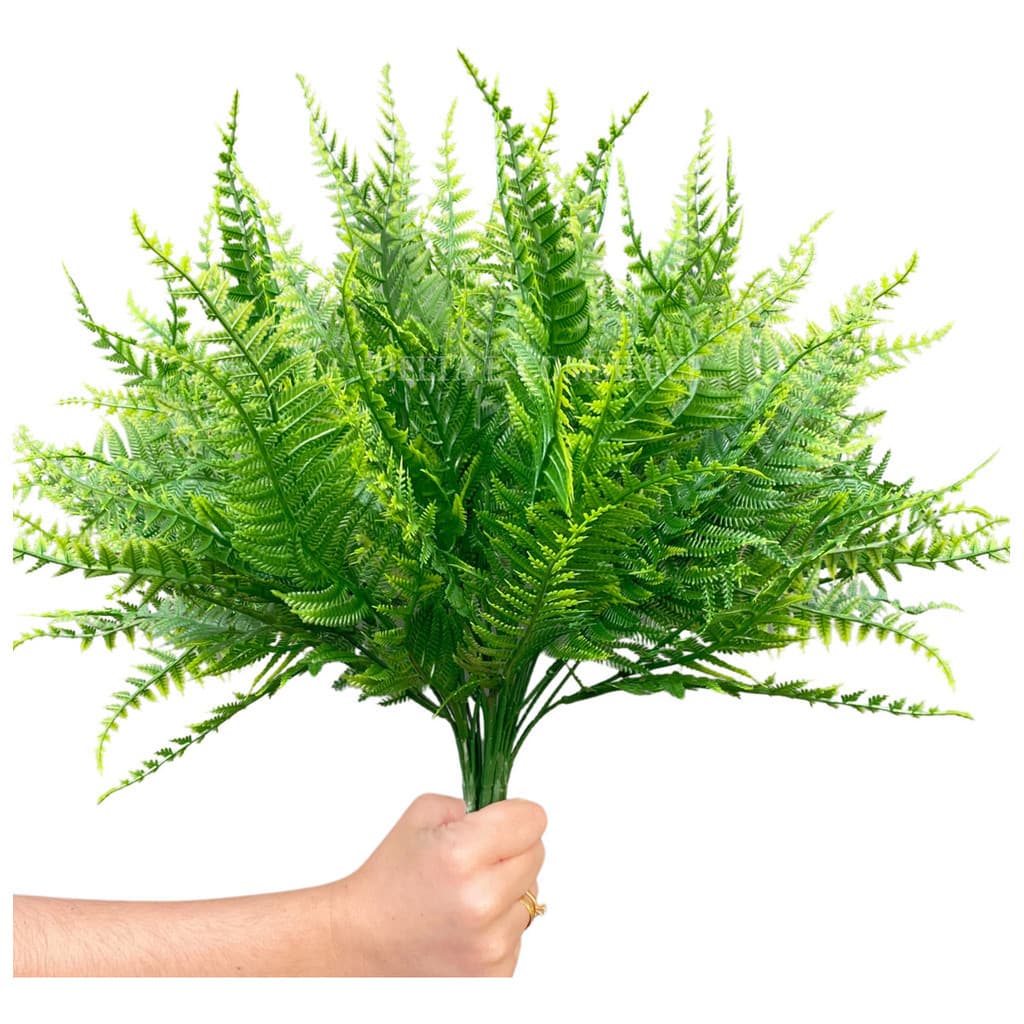 Kit 6 Plantas Artificial Samambaia Folhagem Realista Flor