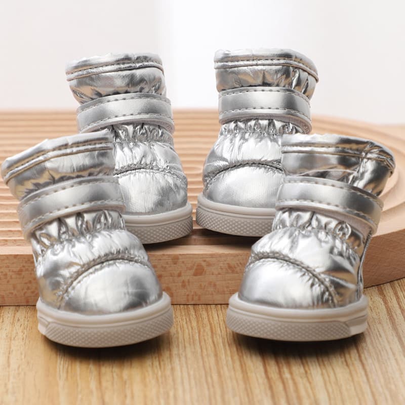 Sapatos de cachorro inverno sola macia não pode jogar sapatos de pelúcia manter quente ao ar livre andando cães pequenos