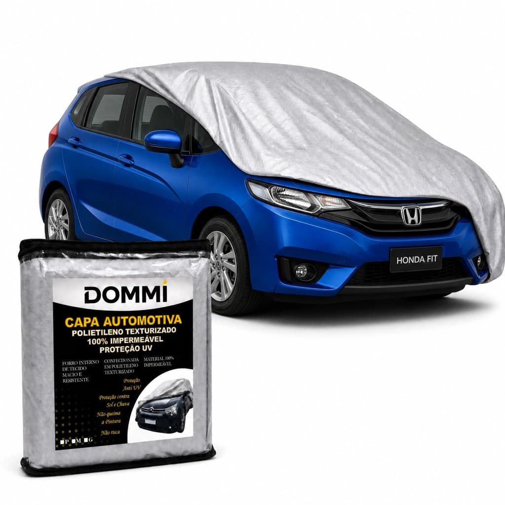 Capa De Cobrir Carro Honda Fit Forrada 100% Impermeável Proteção Automotiva Sol Chuva Poeira