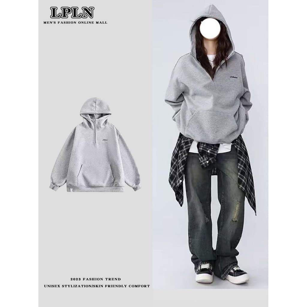 LPLN primavera outono simples carta bordado moletom com capuz masculino feminino estilo rua Wear solto casal Casual pulô