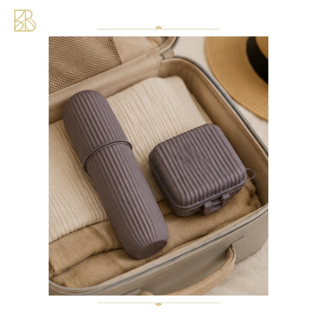Kit Viagem Porta Escova de Dente e Saboneteira | Organizador de Higiene Pessoal Plasútil