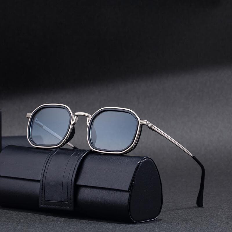 Óculos de Sol Steampunk Masculinos 2026, Óculos Quadrados Punk, Óculos Vintage Femininos para Férias e Moda