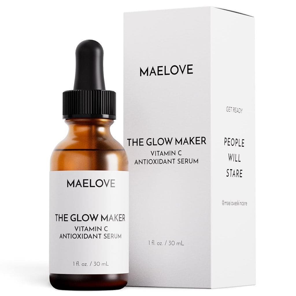 MAELOVE Glow Maker Vitamin C Serum with Vitamin E, Ferulic Acid & Hyaluronic Acid, Award-Winning Brightening and Hydrati