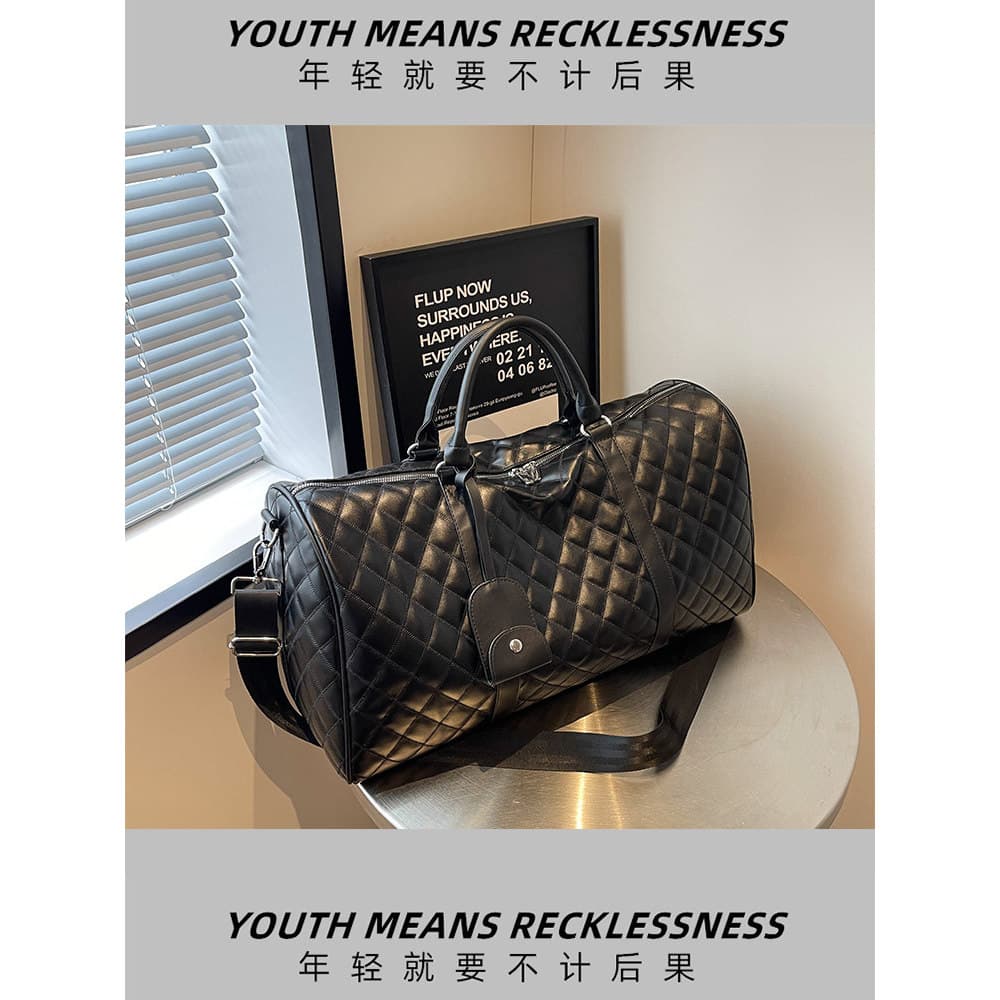 High-End losango saco de viagem feminino nicho mochila masculino portátil leve grande capacidade saco de armazenamento e