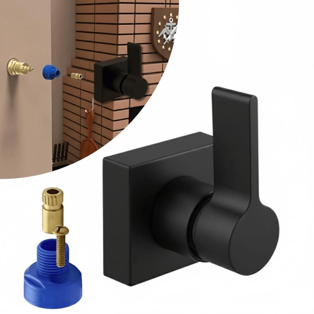 Kit Acabamento Registro Misto C17 Preto Fosco Metal E ABS Compatível Deca Docol