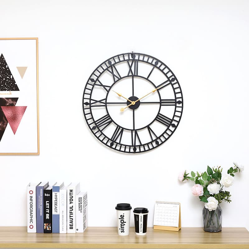 Hot Push estilo europeu Metal ferro relógio de parede simples moda sala estar quarto decoração relógio