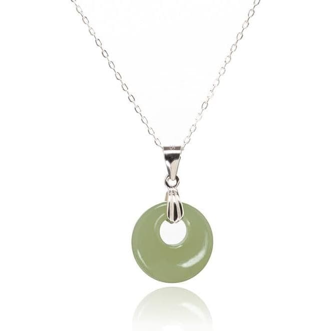Colar de Prata com Jade Genuíno Lucky, Presente Perfeito para Ela, Embalado para Presente, 18-20 Polegadas, Feito à Mão,