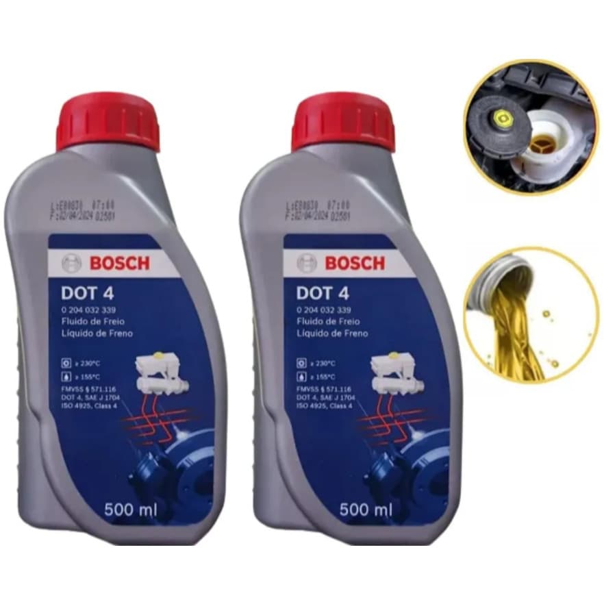 Kit 2 Fluido de Freio DOT 4 Bosch Original 500ml