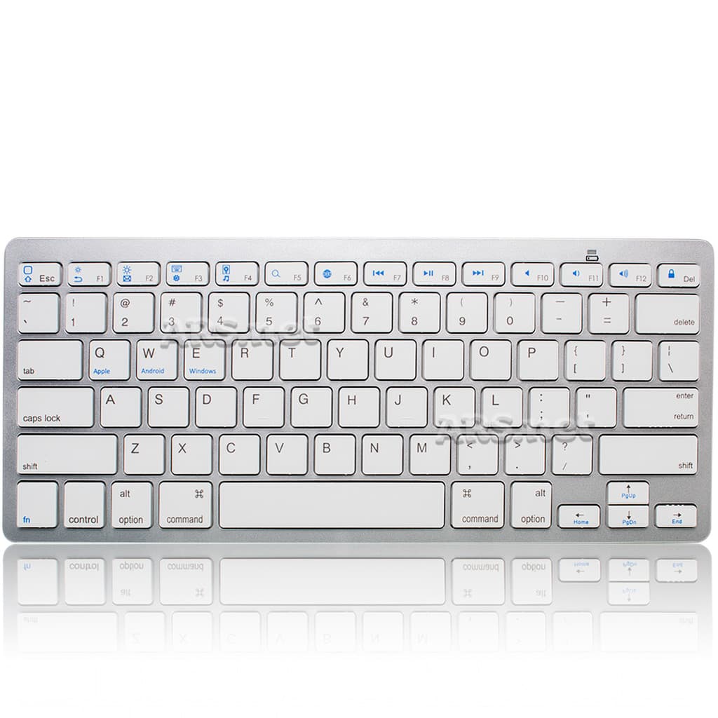 Teclado Bluetooth Sem Fio ABNT2 Branco 78 Teclas Silencioso para Notebook PC iPad Android