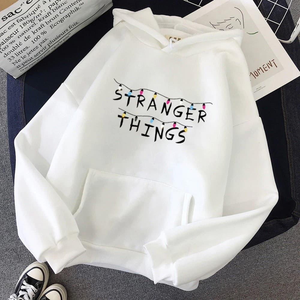 Blusa Moletom Canguru Stranger Things Unissex Feminino Com Bolso Capuz Flanelado Inverno Premium