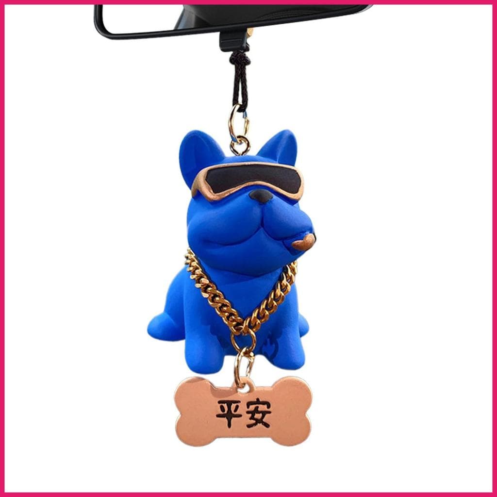 Ornamento De Carro Para Animais De Estimação Bulldog Auto Interior Balançar Resina Pendurado Pingente Engraçado Animal E