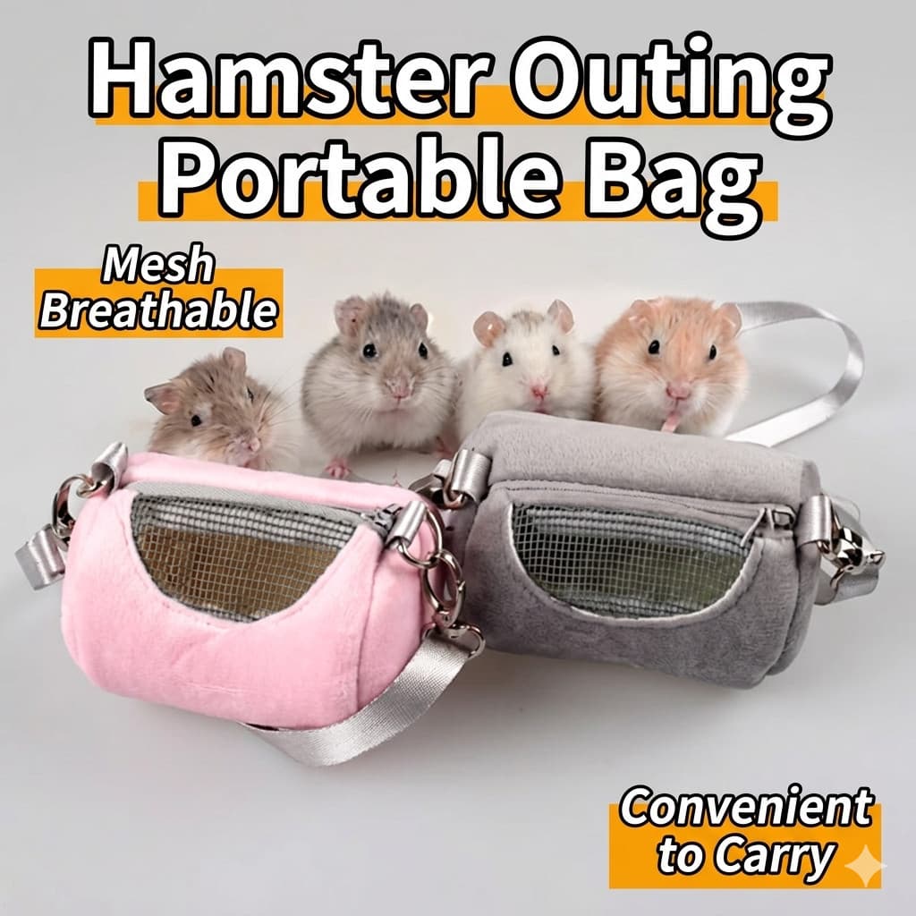 Hamster outing mochila hamster Takeaway saco de seda dourada urso planador outing mochila cilindro portátil bolsa de omb