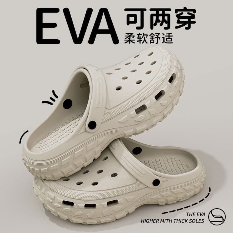 Sapatos masculinos com buraco de pesca, uso externo, resistente ao desgaste, sola grossa, sandálias ao ar livre#现货外穿男士钓鱼
