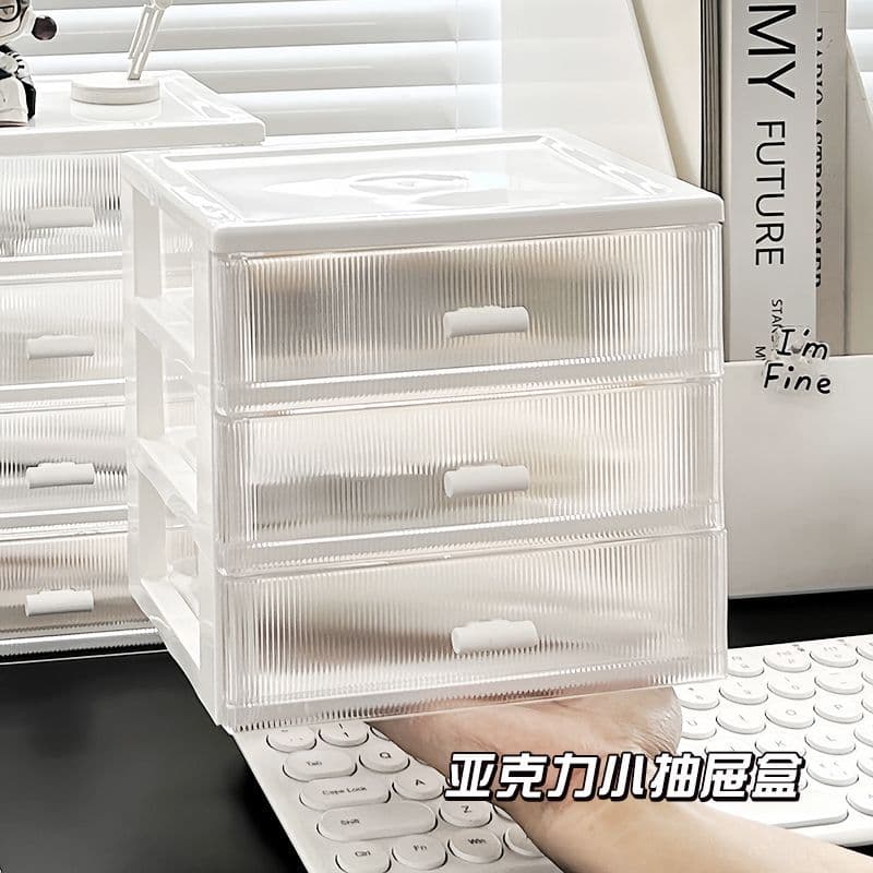 Caixa de armazenamento para mesa, organizador de escritório em acrílico estilo gaveta para artigos de papelaria, itens d