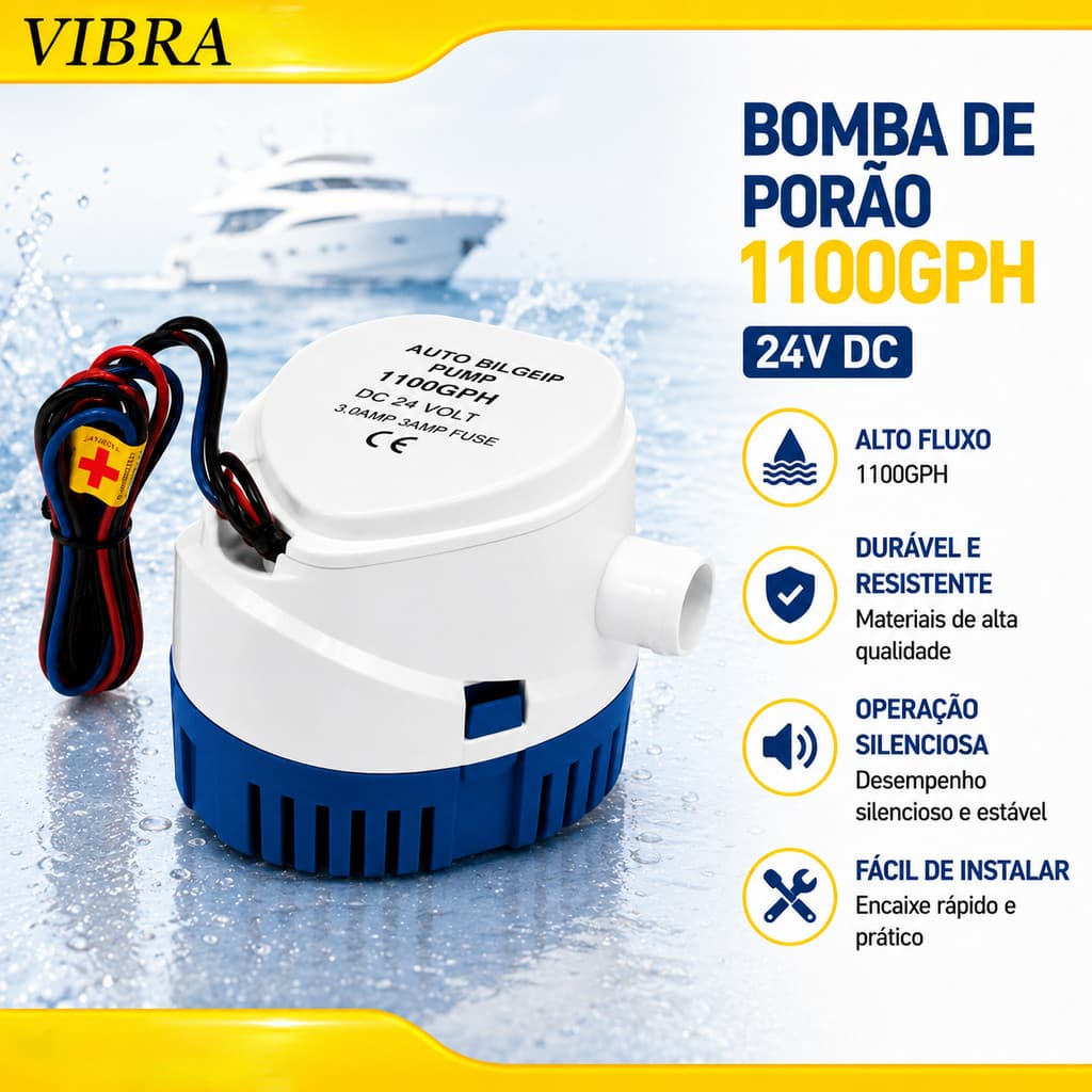 Bomba De Água Marinha Automática Para Barcos , 1100 GPH , 12 V , Esgoto , Branco E Azul , Submersível , Iate , Motor , A