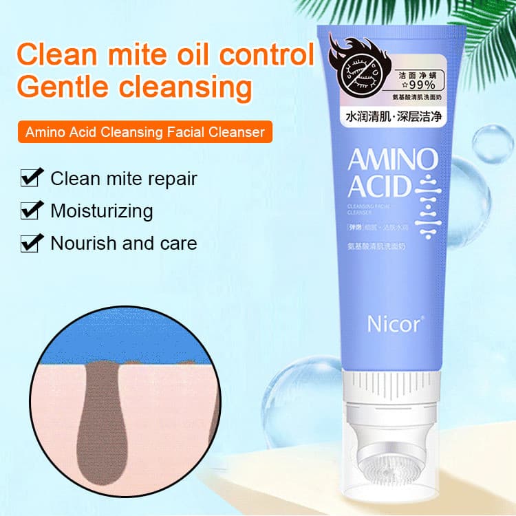 [Limpeza Profunda] NICOR Sữa Rửa Mặt Đầu Chải Mềm 120ml Cho Nam Controle de Oleosidade/Aminoácidos/Homens