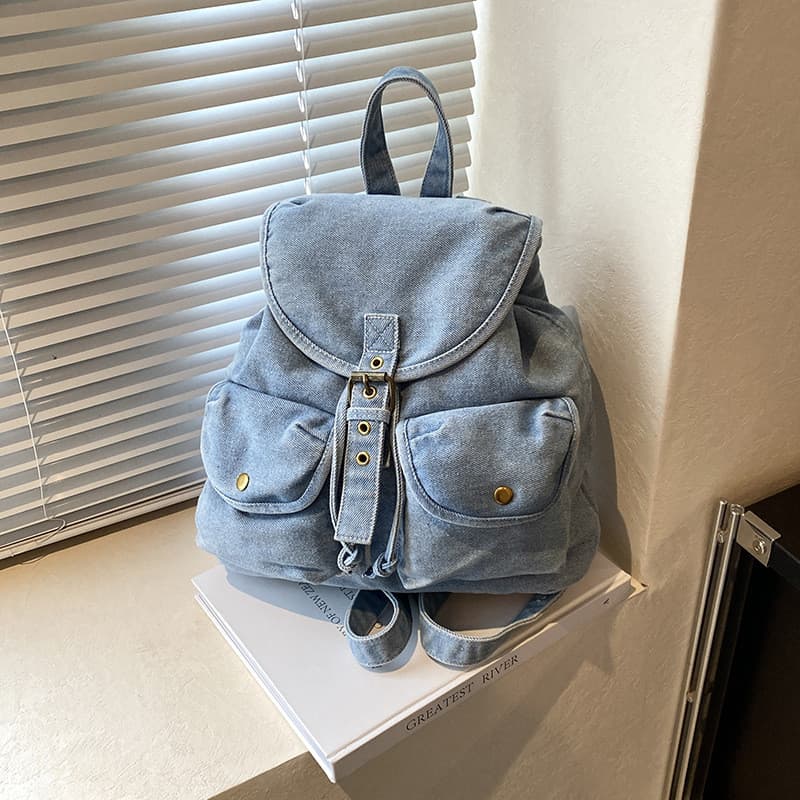 Mochila de jeans de alta qualidade para mulheres, nova moda de verão, bolsa de estudante moderna, mochila grande casual