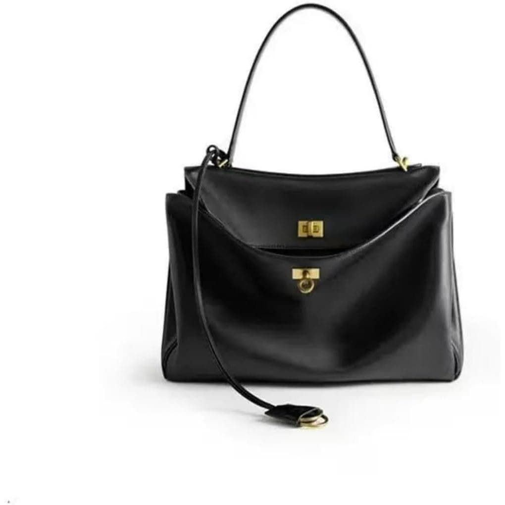 Bolsa Tote Preta De Ombro Grande Casual De Trabalho Bolsas Universitárias Para Mulheres